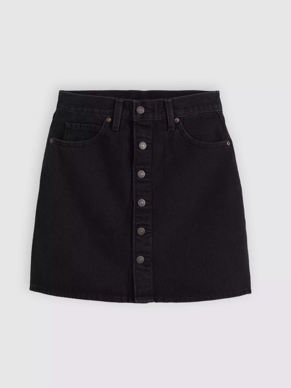 Levi's Retro Black Denim Button Front Skirt